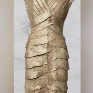 Caché Elegant Gold Evening Dress